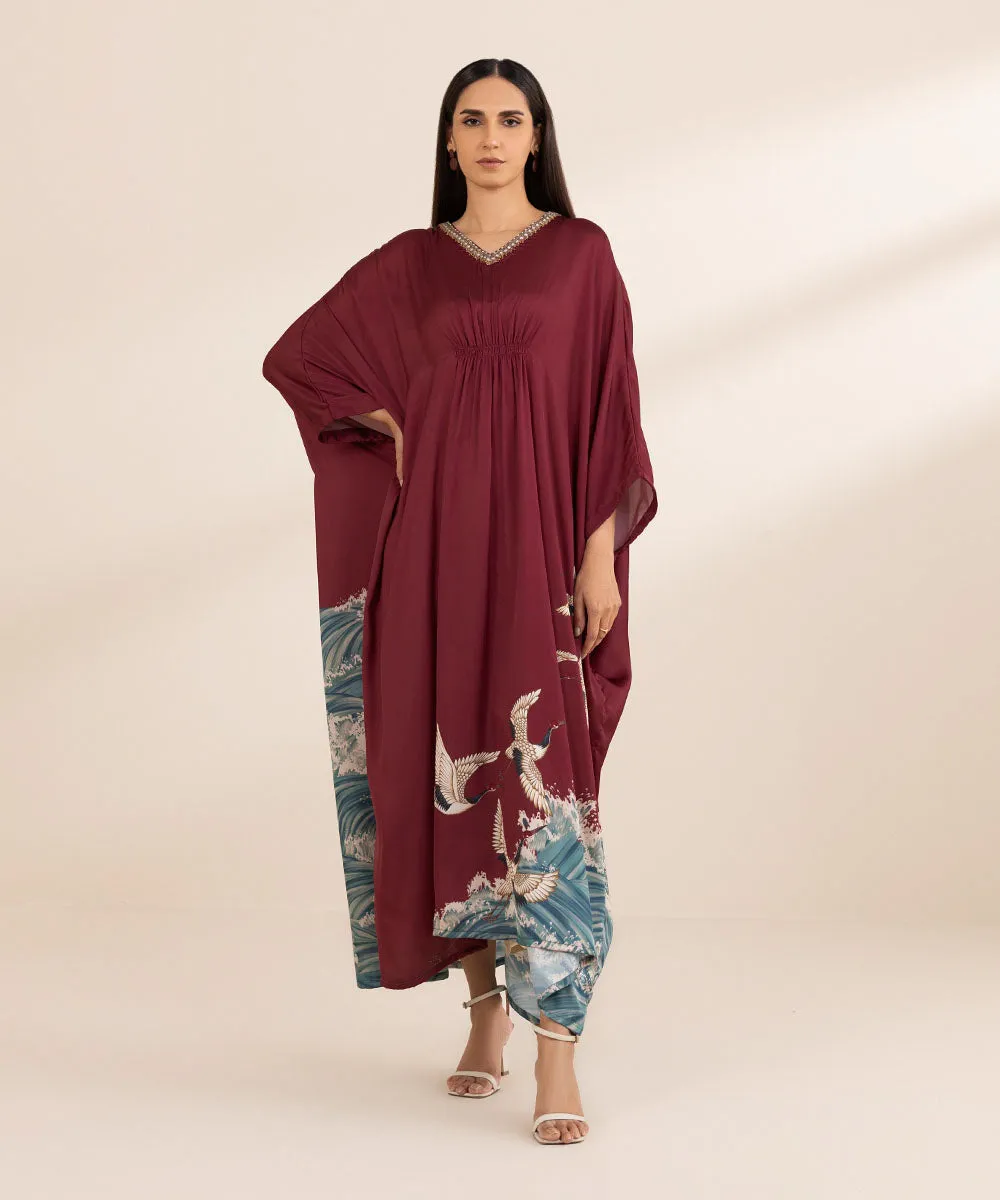 Embellished Silk Kaftan