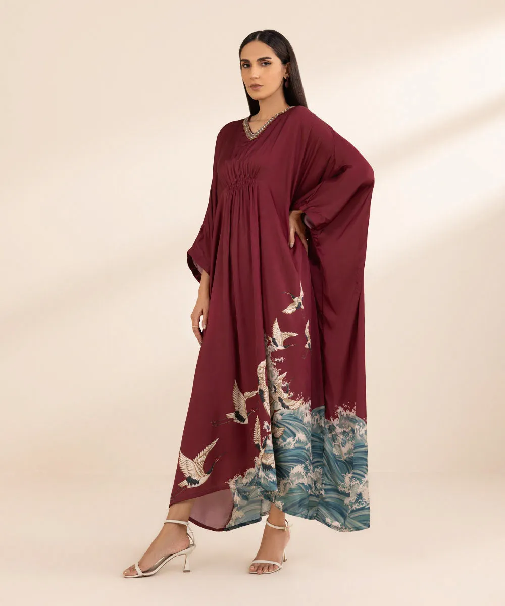 Embellished Silk Kaftan