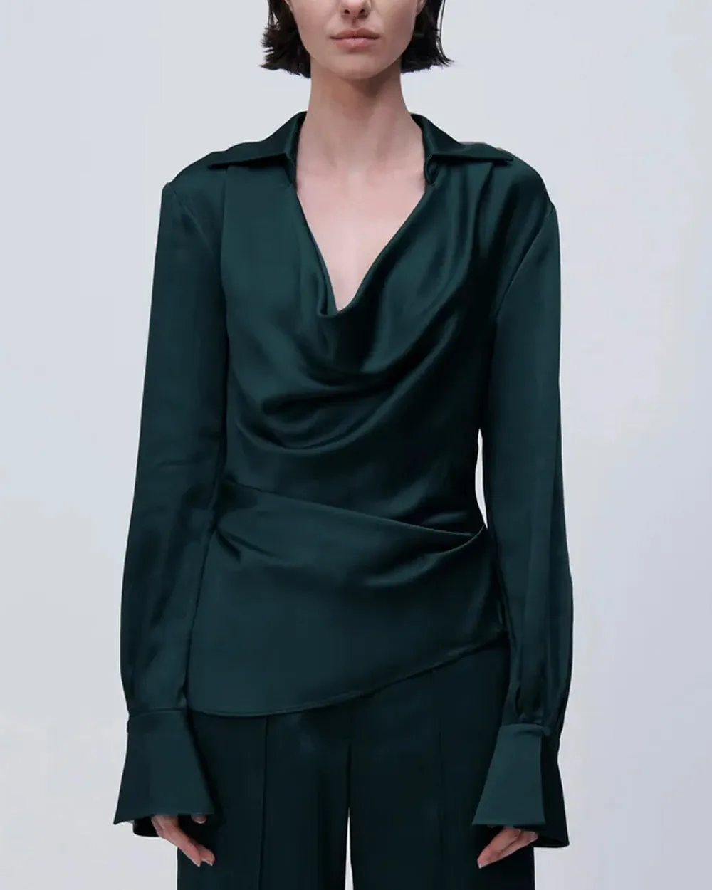 Emerald Symone Long Sleeve Cowl Neck Top