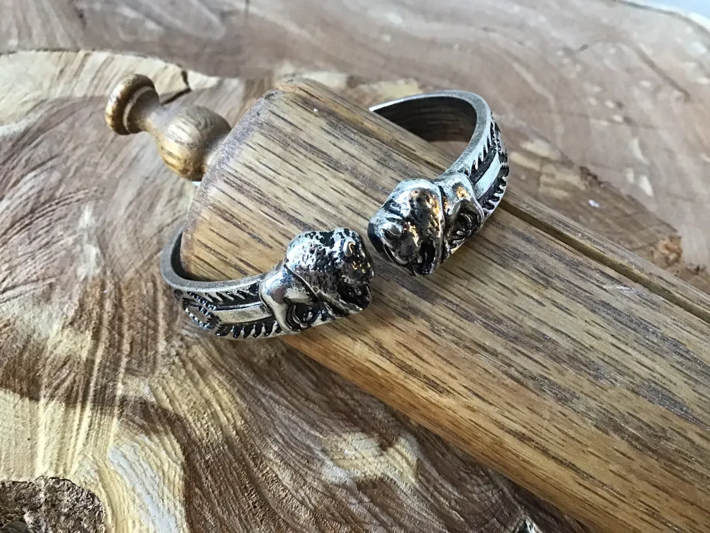 Etched Buffalo Hinged Bracelet