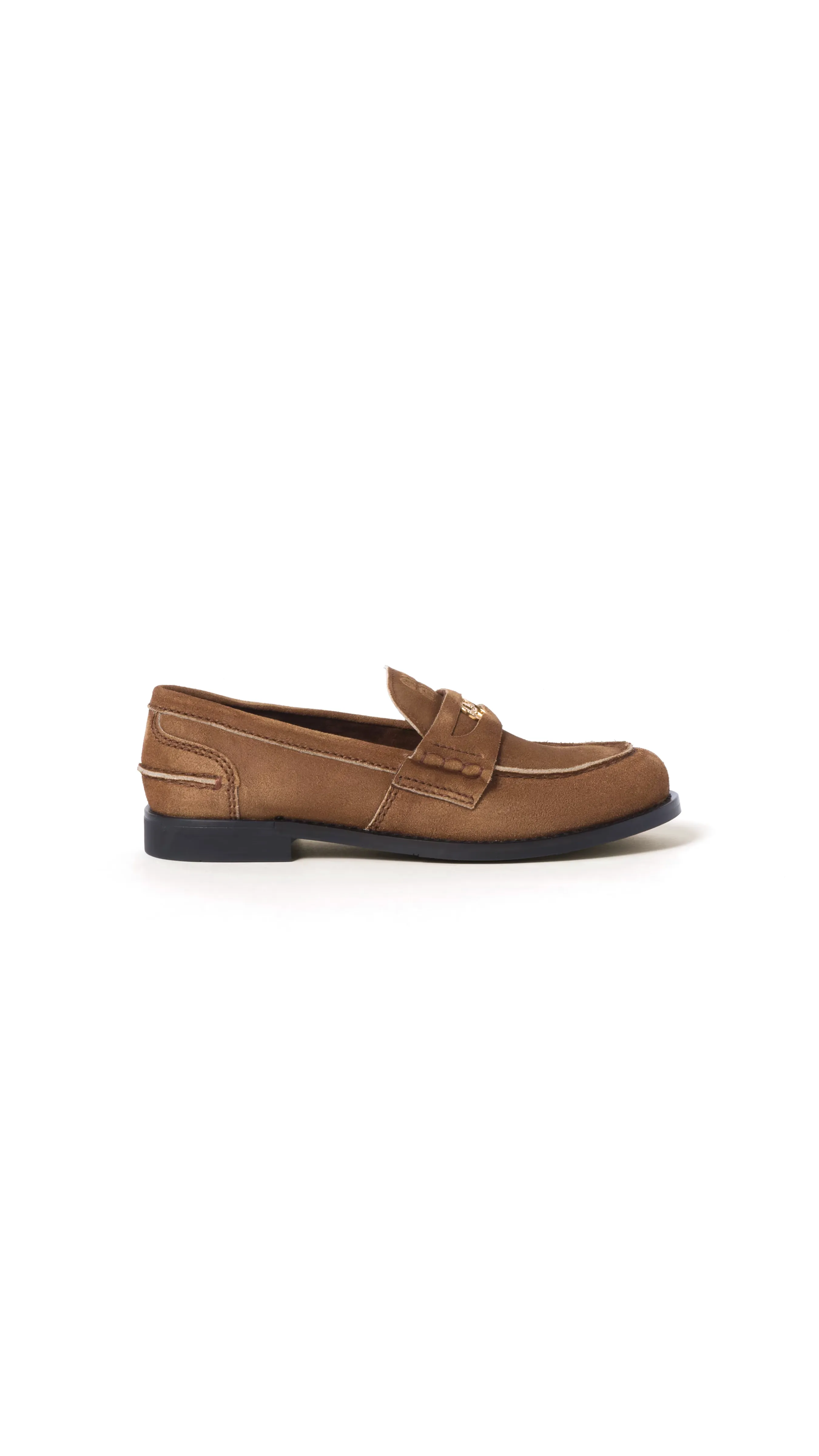 Faded Suede Loafers - Brown