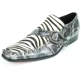 FI-7248 Black White Zebra Slip On Fiesso by Aurelio Garcia