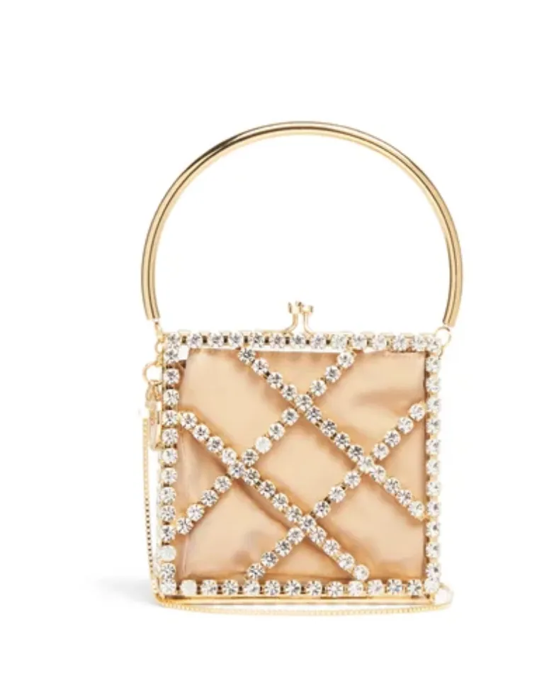 Garofano crystal-embellished clutch bag