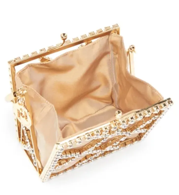 Garofano crystal-embellished clutch bag