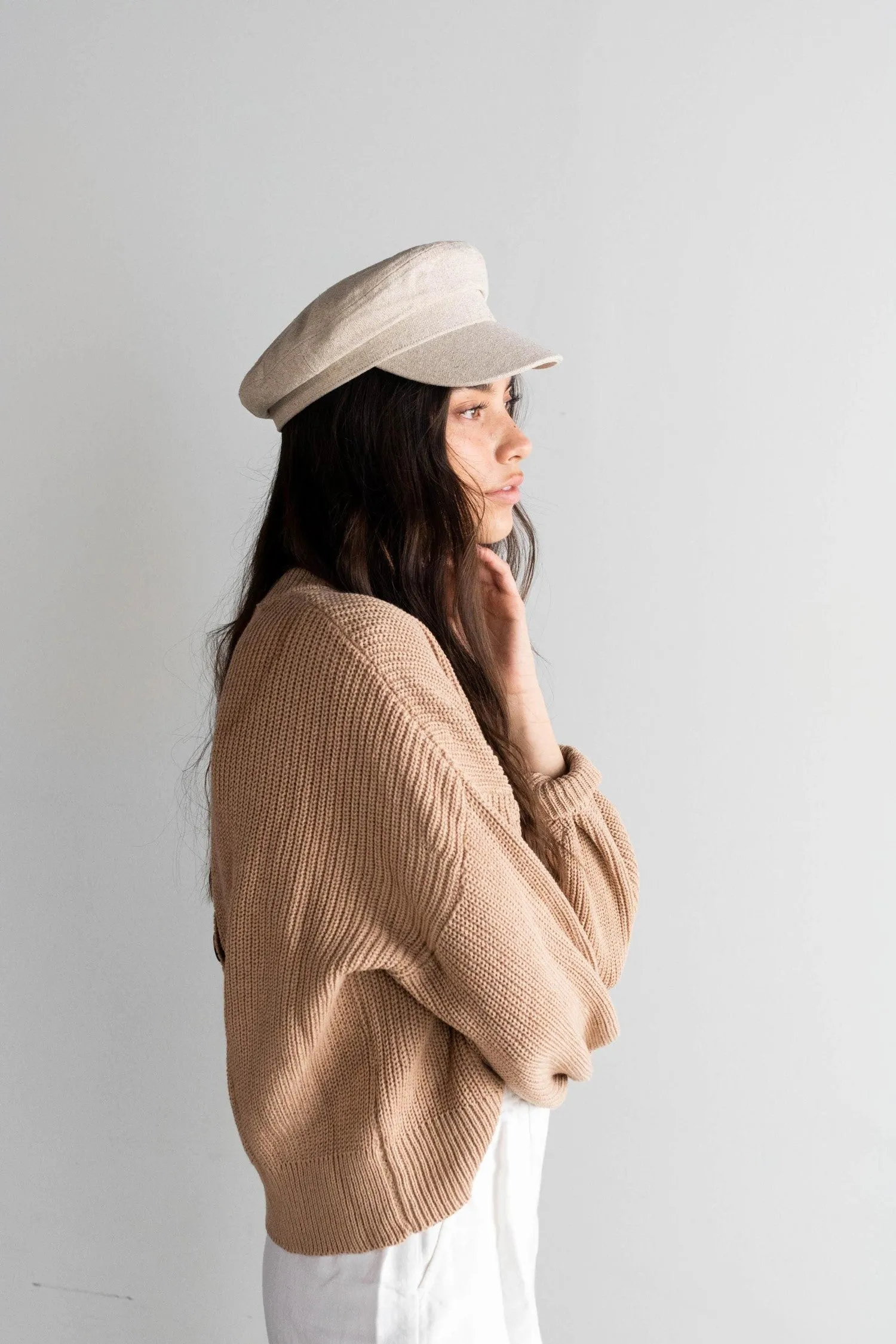 GIGI PIP Linen Newsboy Cap