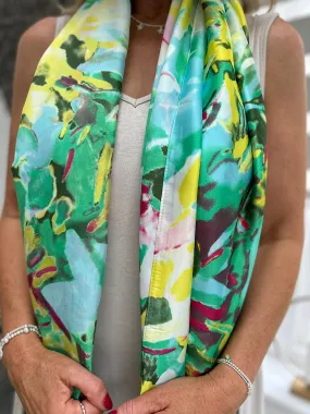 Green Colour Splash Scarf