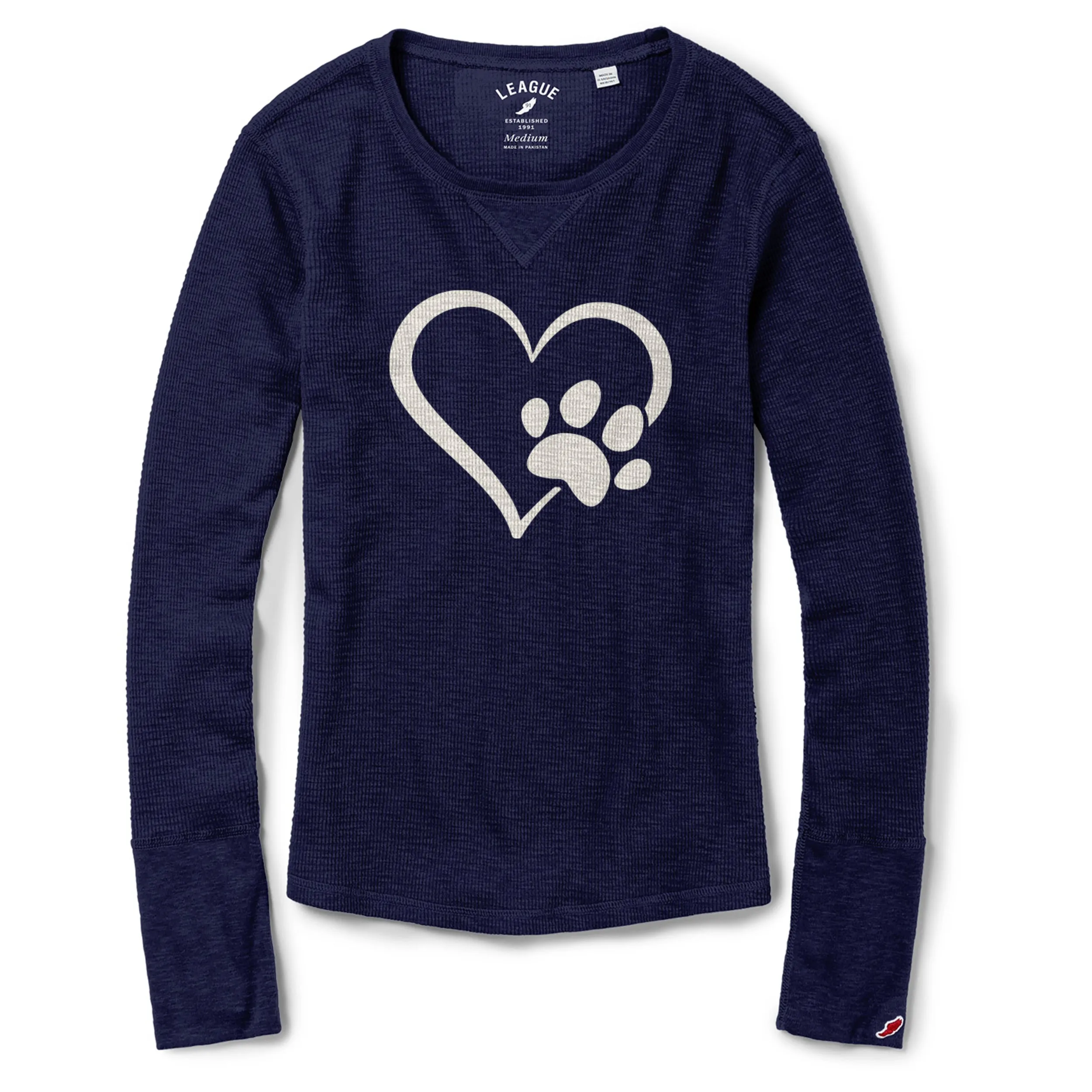 Heart with Paw Print Thermal Long Sleeve