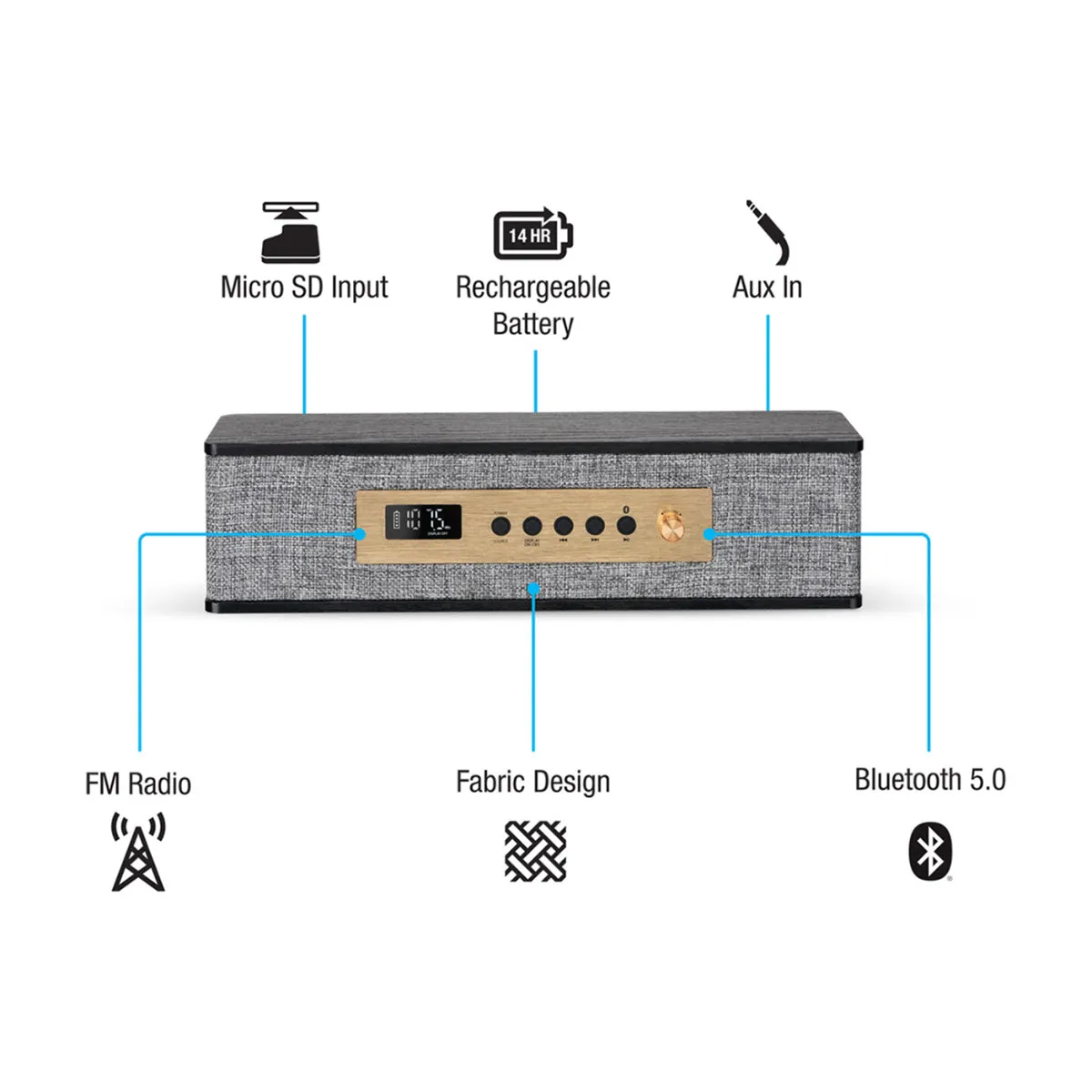 iLive Black 13 Portable Bluetooth Speaker