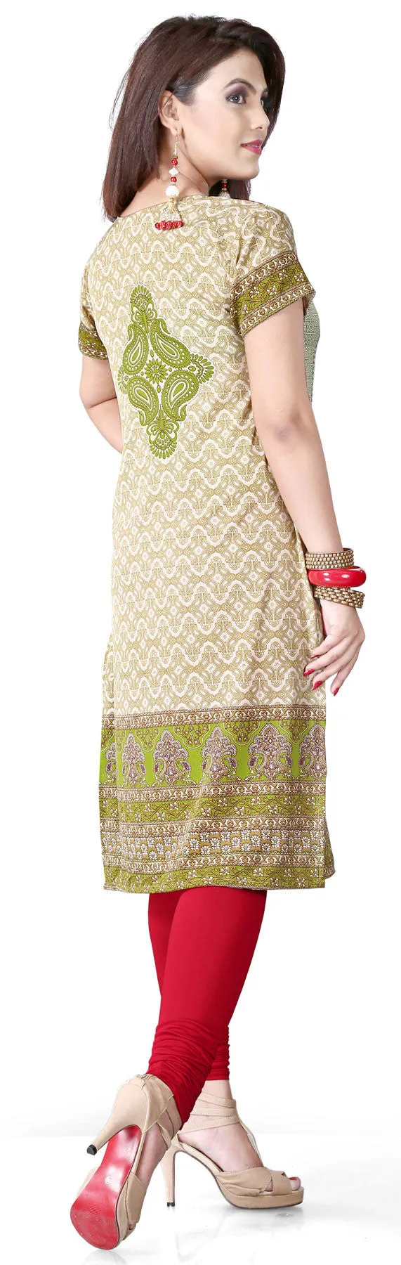 Indian Long Kurti Top Tunic Printed Womens India Clothes (Maroon)