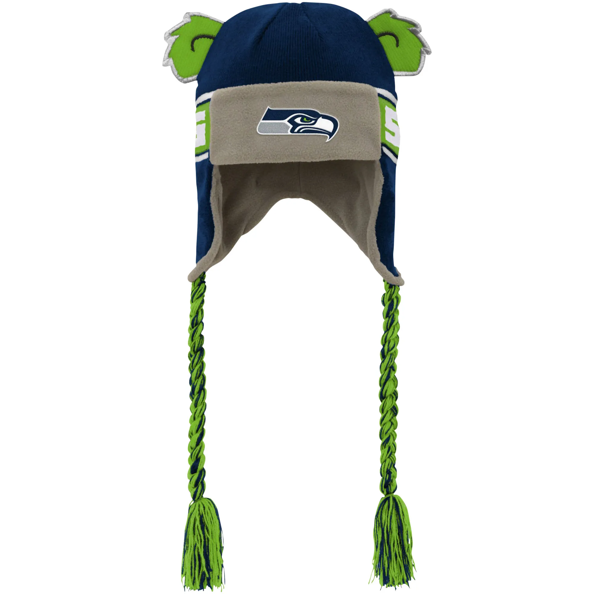 Lids Youth Outerstuff Navy Seattle Seahawks Wordmark Ears Trooper Knit Hat