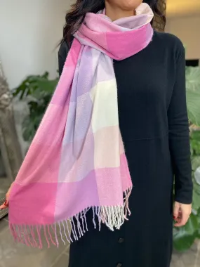 Lilac Soft Large Check Scarf