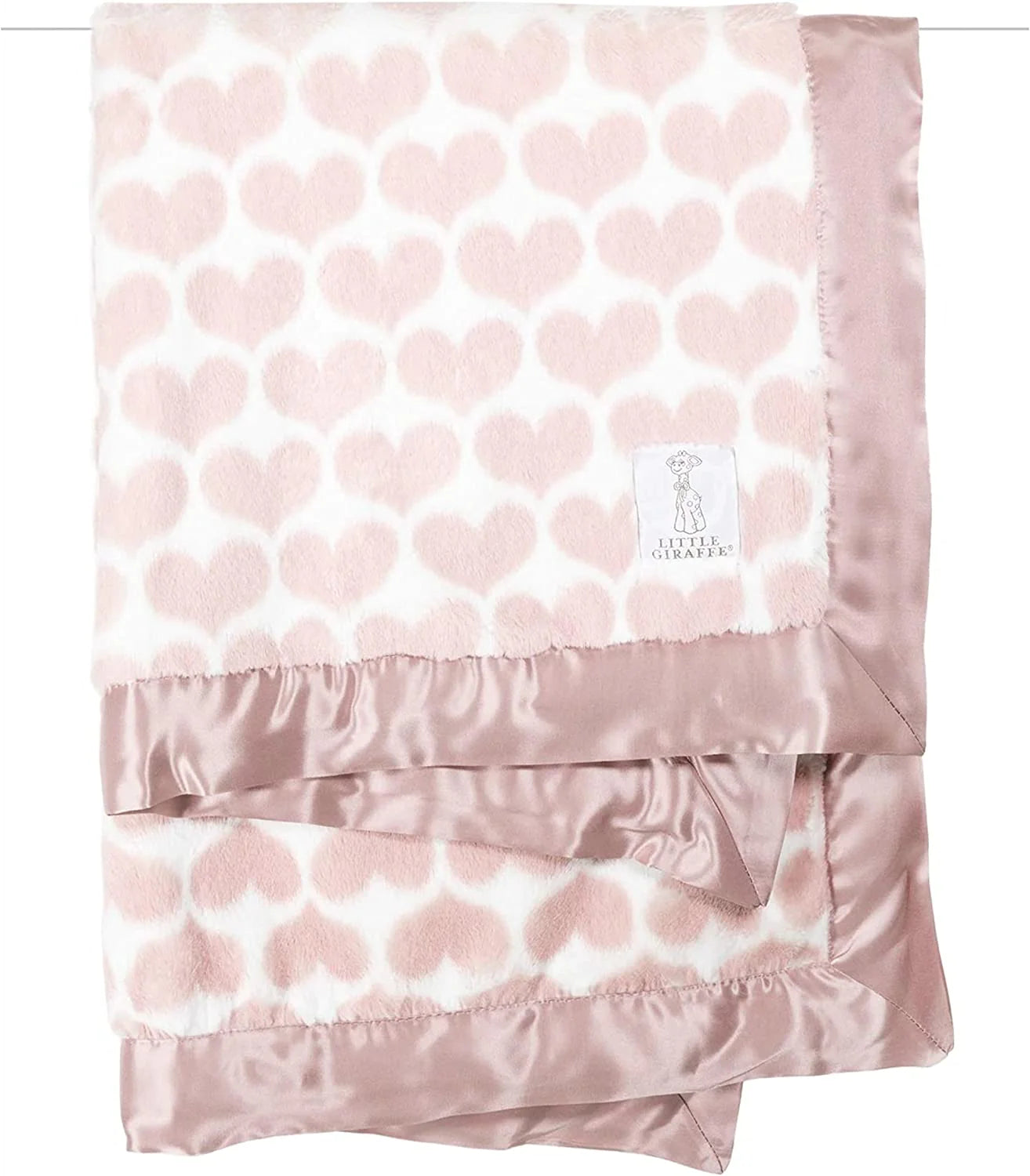 Little Giraffe Luxe Hearts Baby Blanket