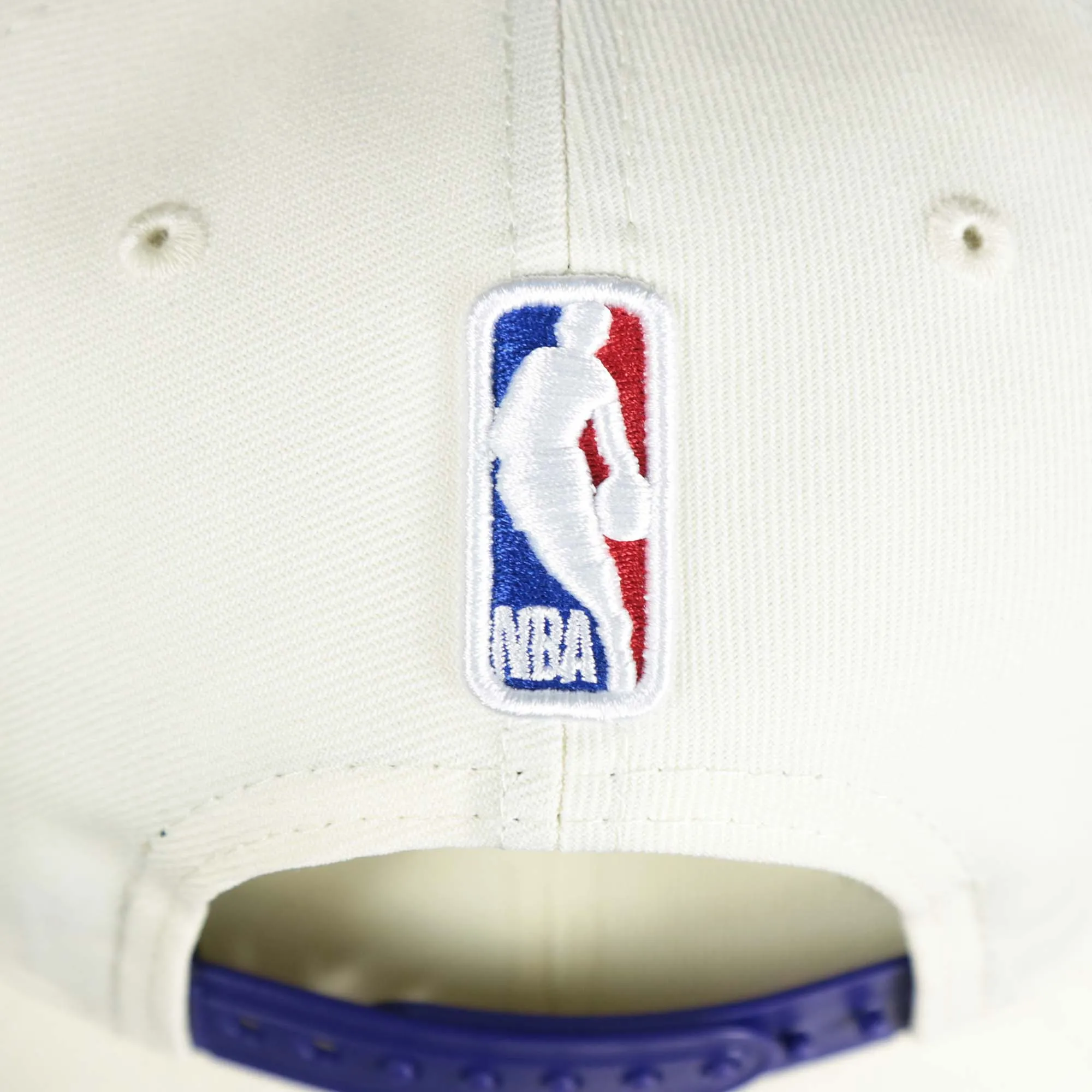 Los Angeles Lakers NBA 2022 Draft Gray Bottom 9Fifty Snapback | New Era Cream/Purple