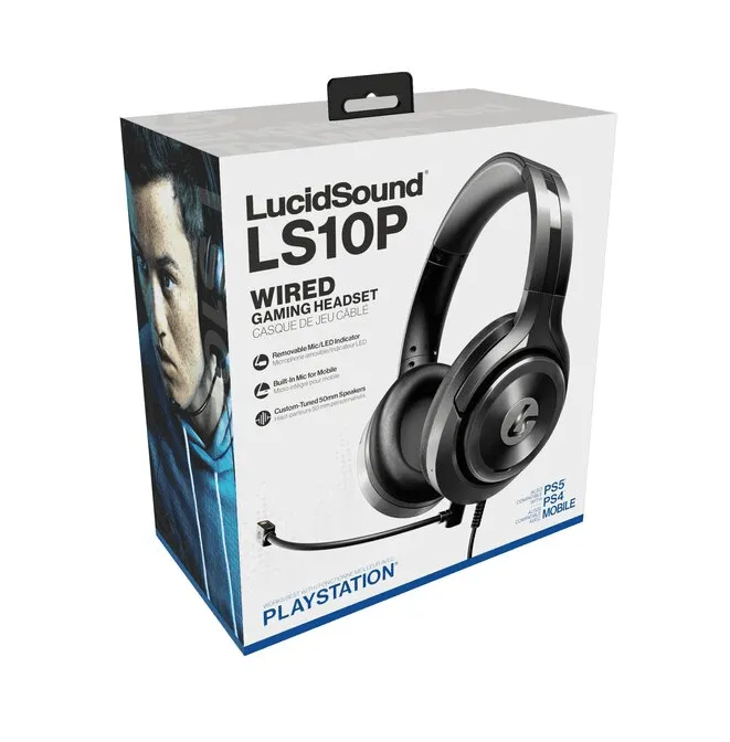 LucidSound LS10P Wired Stereo Gaming Headset with Mic Black for Playstation 4/5