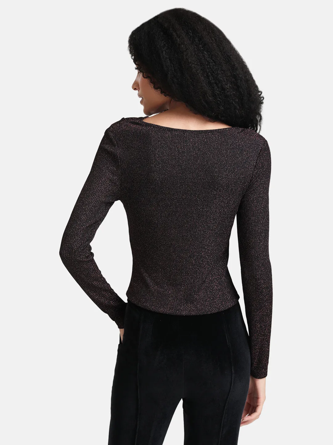 Lurex Cowl Neck Top