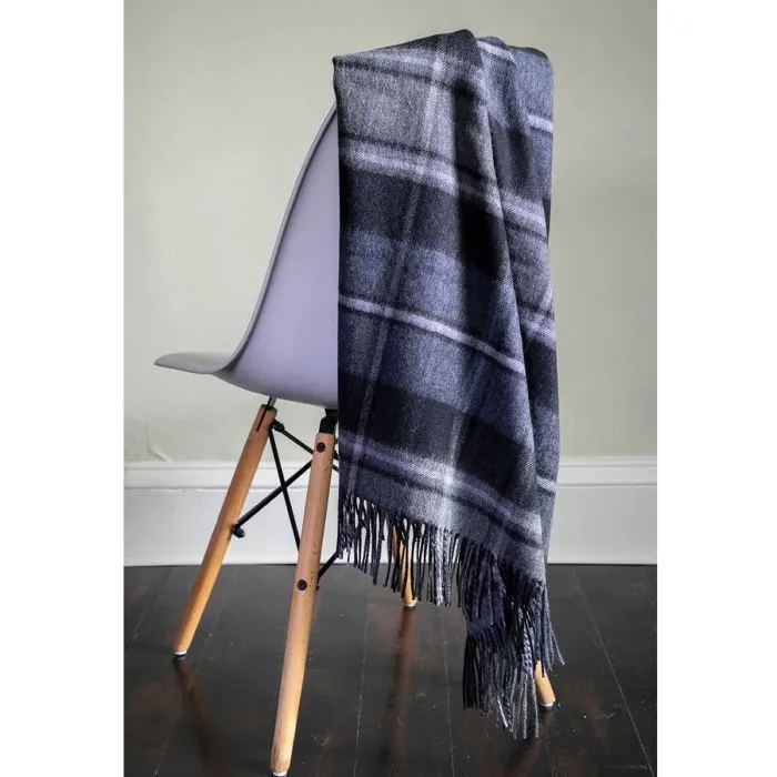 MacRae Hunting Grey tartan lambswool Blanket