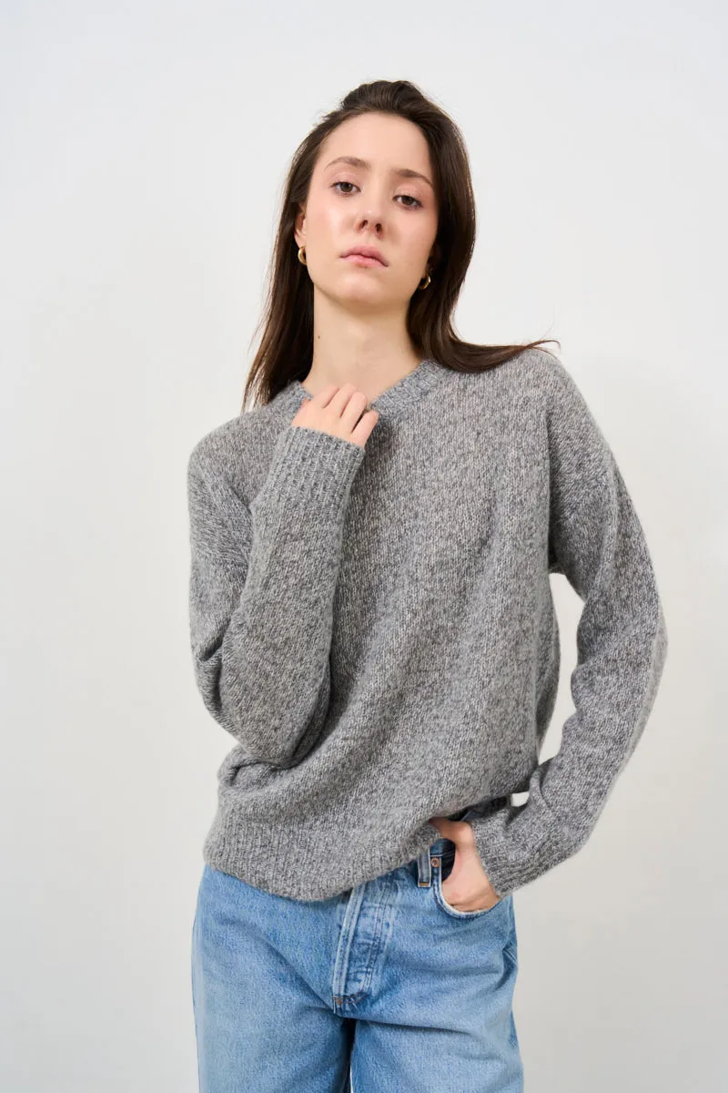 Maglione donna grigio in cashmere