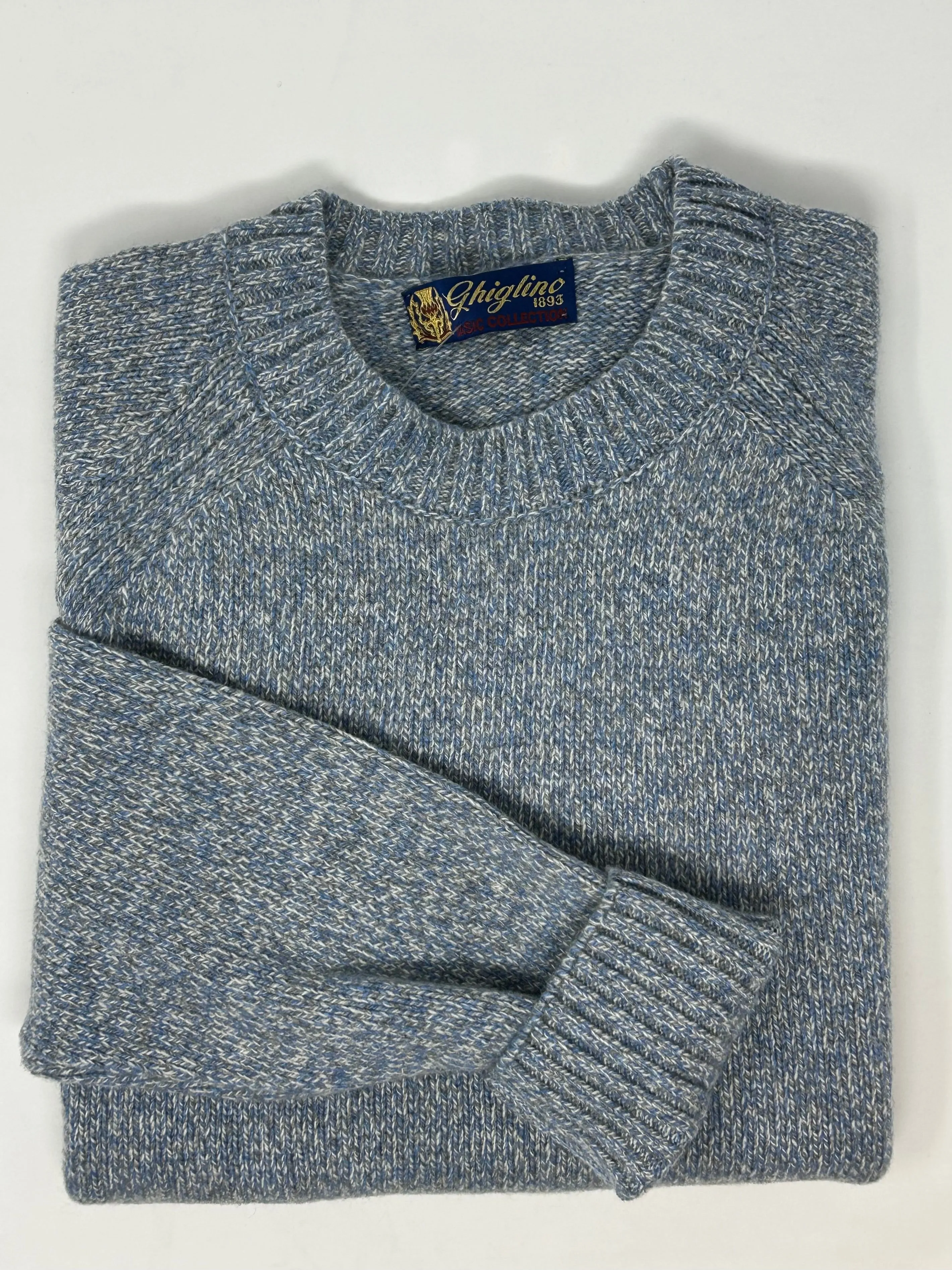 MAGLIONE TEO GIROCOLLO MOULINE' IN ECO-CASHMERE