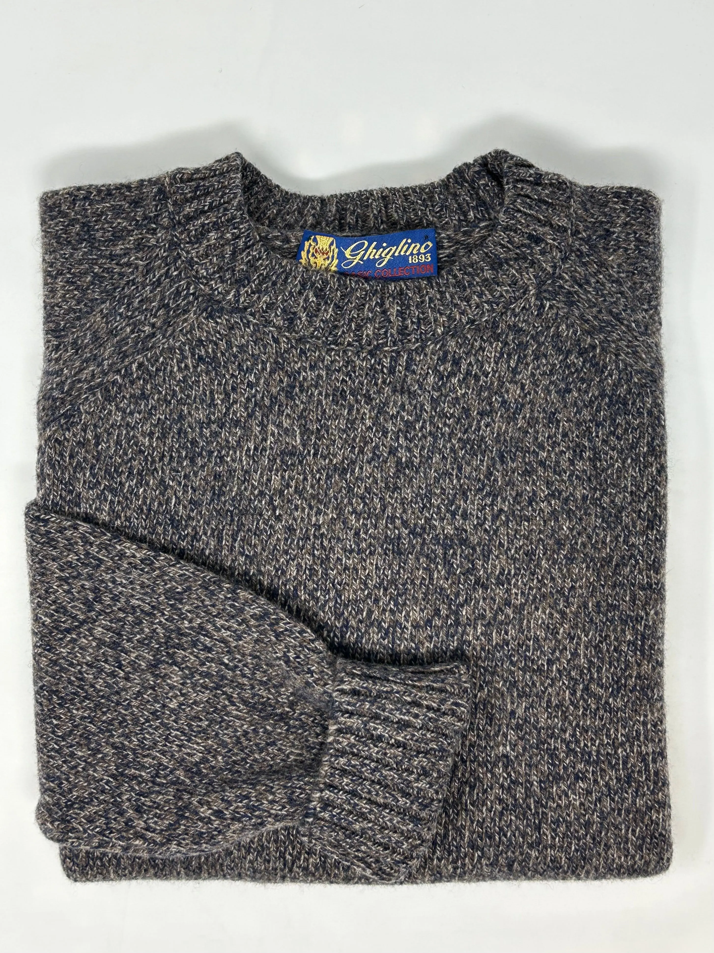 MAGLIONE TEO GIROCOLLO MOULINE' IN ECO-CASHMERE