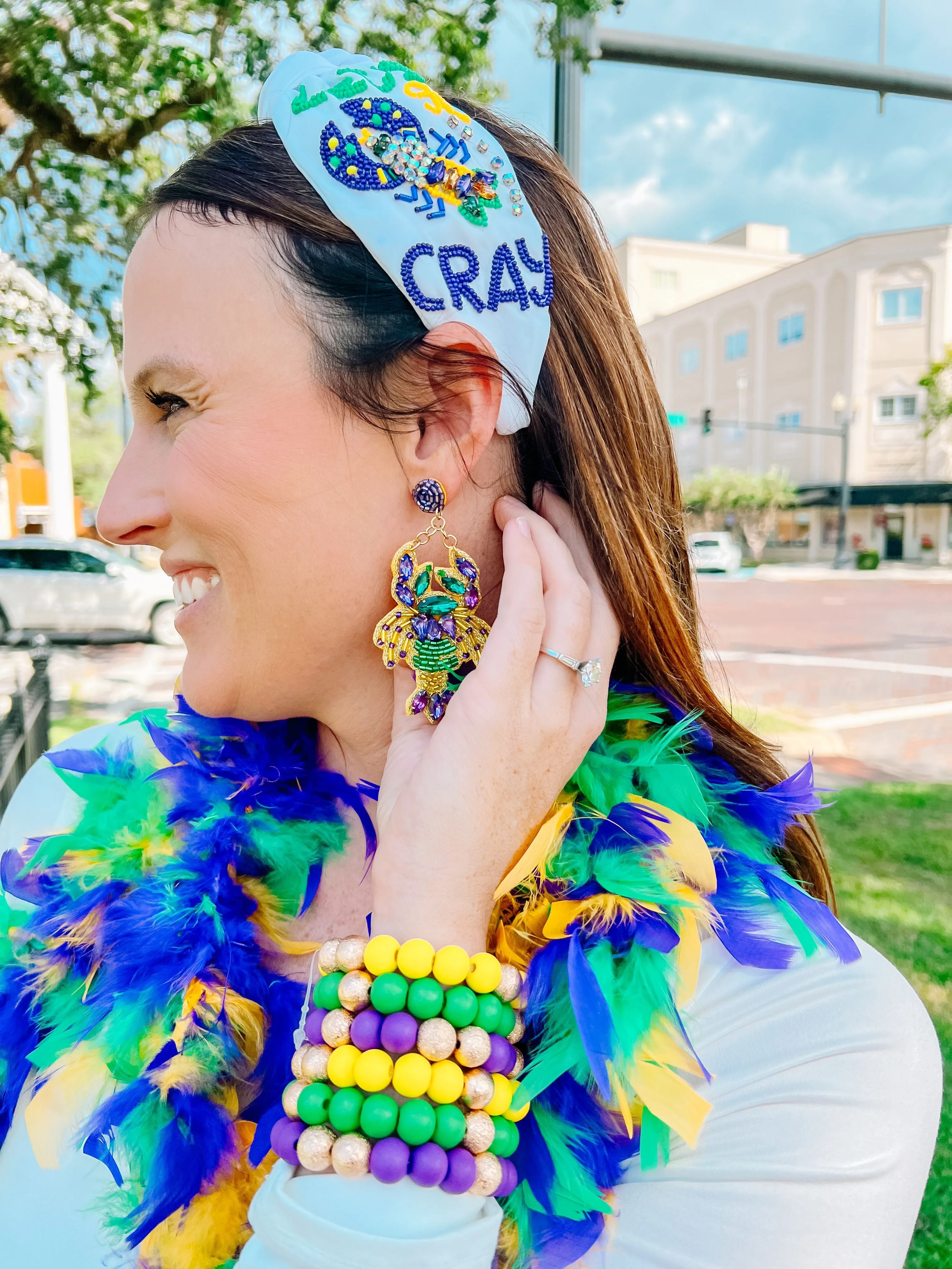 Mardi Gras Crawfish Earring MULTI