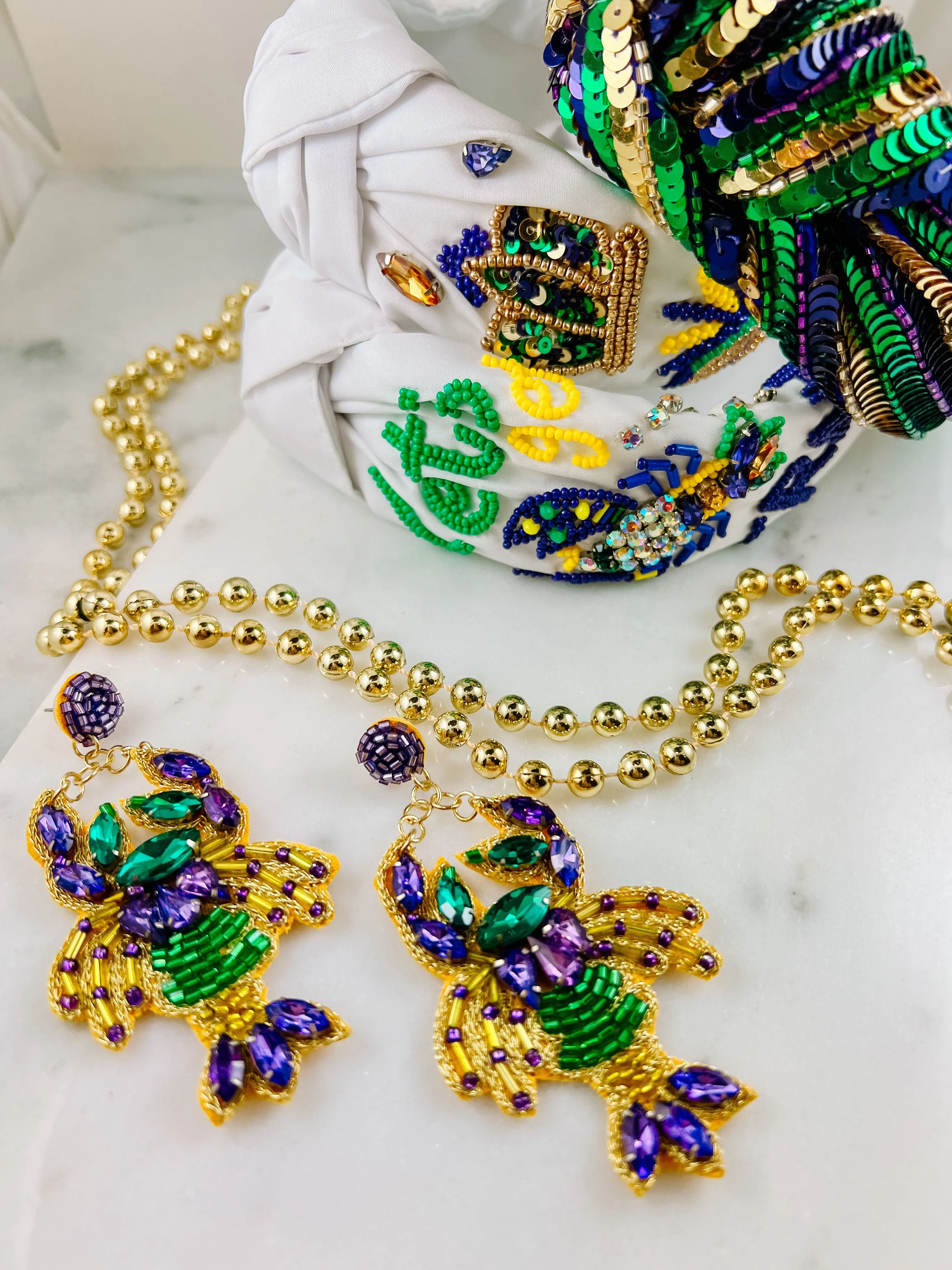 Mardi Gras Crawfish Earring MULTI