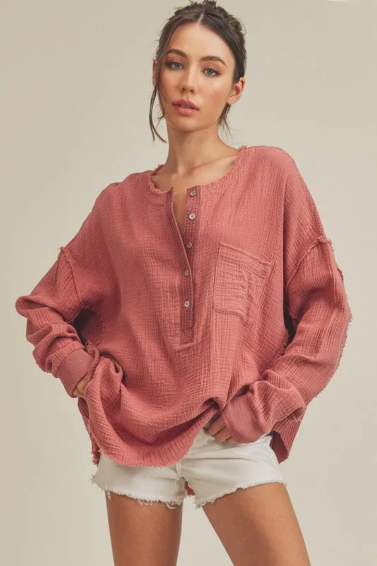 Marjorie Oversized Lightweight Top