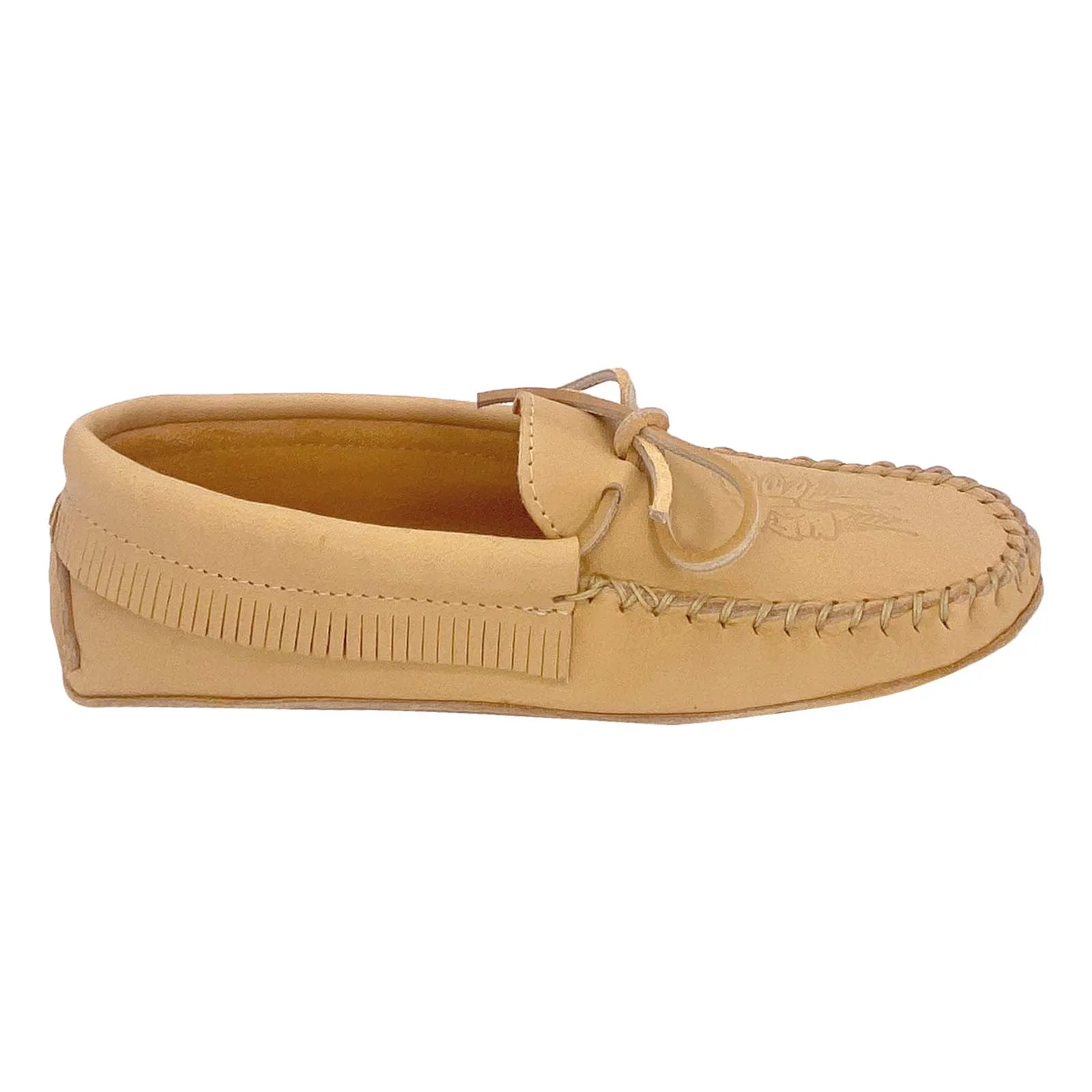 Men's Fringed Moose Hide Leather Earthing Moccasins