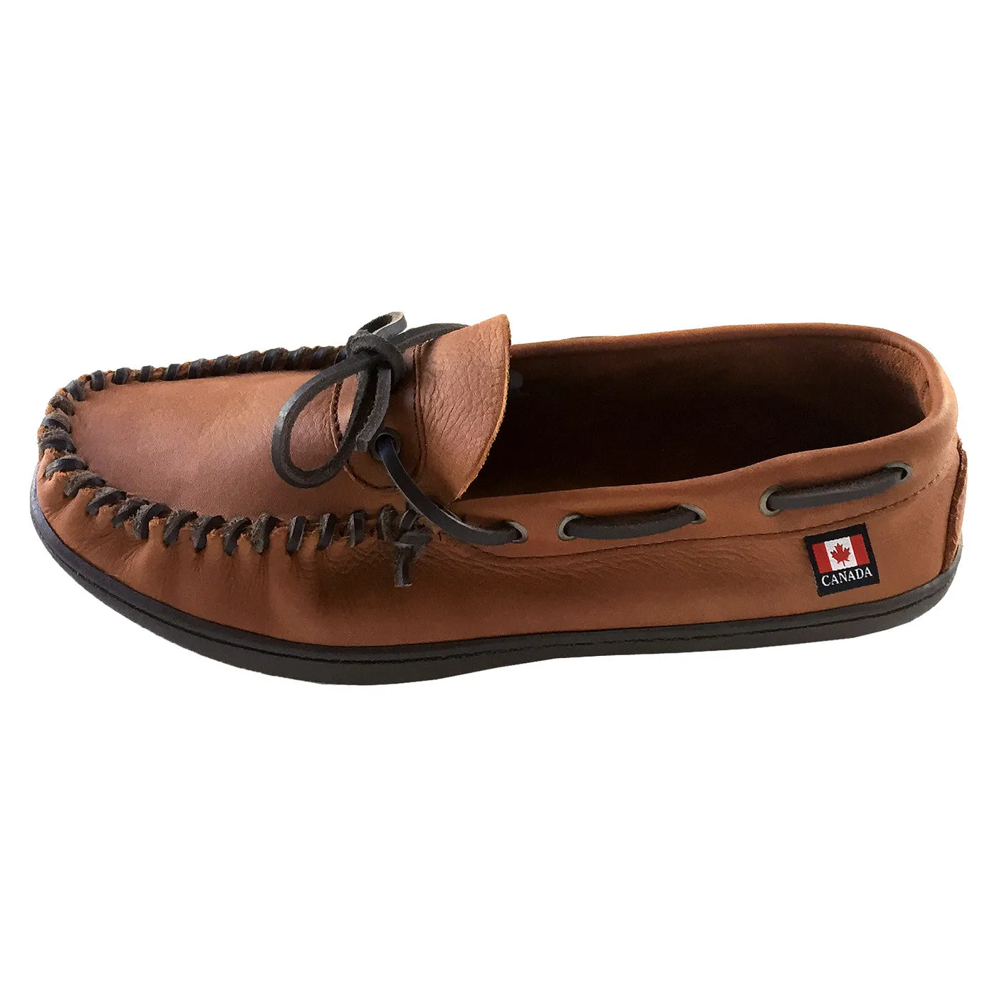 Men's Hunter Sole Wide Width Leather Moccasin Shoes