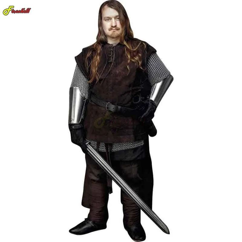 Mens Medieval Punk Vest Vikings Cosplay Archer