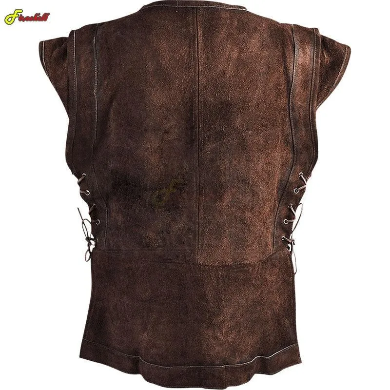 Mens Medieval Punk Vest Vikings Cosplay Archer