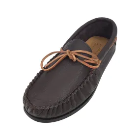 Men's Rubber Sole Buffalo Leather Moccasins