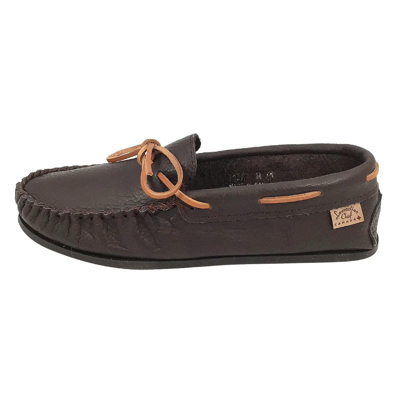 Men's Rubber Sole Buffalo Leather Moccasins