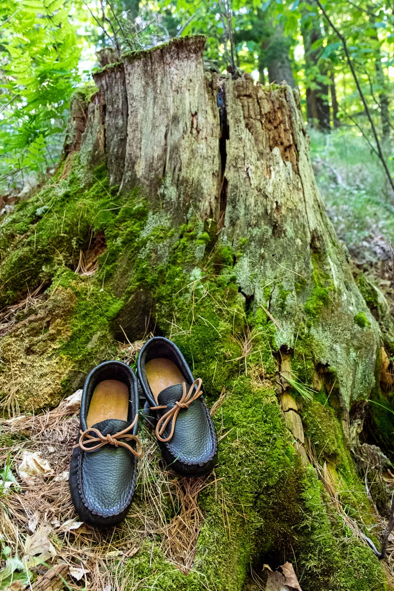 Men's Rubber Sole Buffalo Leather Moccasins