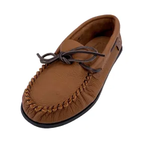 Men's Rubber Sole Elk Hide Leather Moccasins