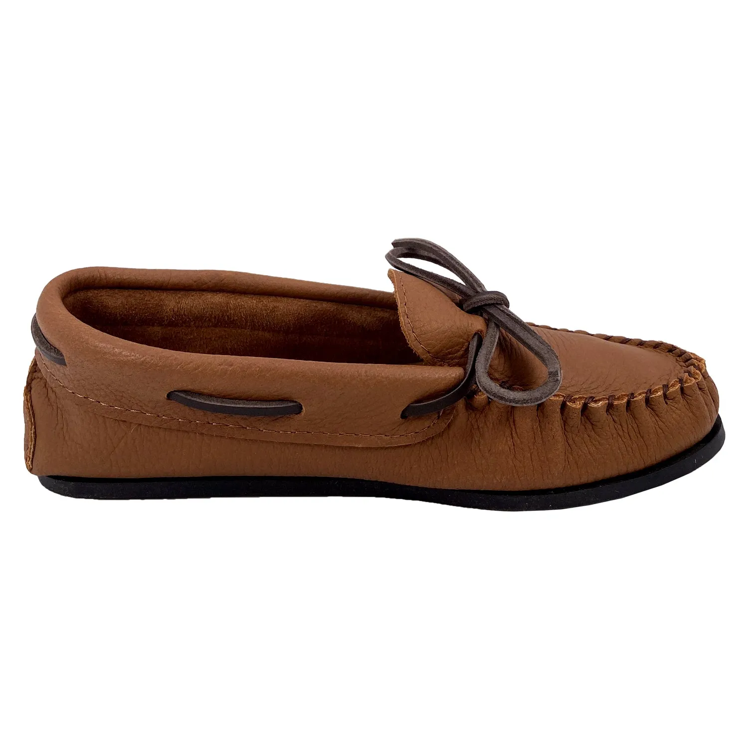 Men's Rubber Sole Elk Hide Leather Moccasins