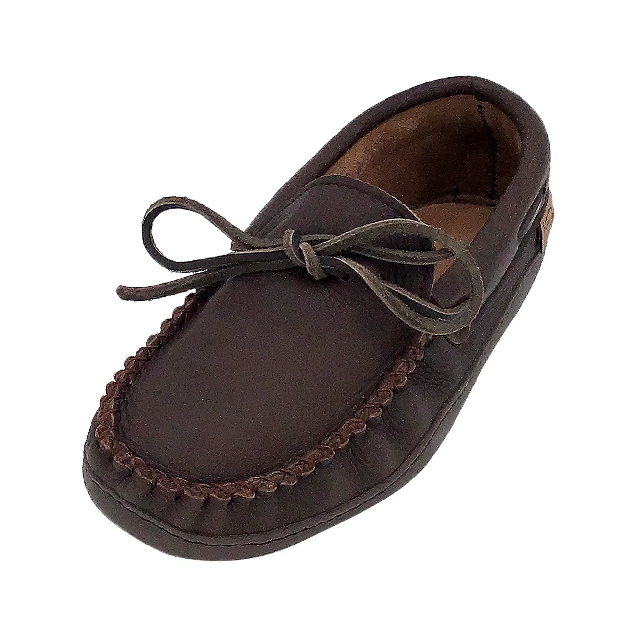 Men's Rubber Sole Moose Hide Leather Moccasins