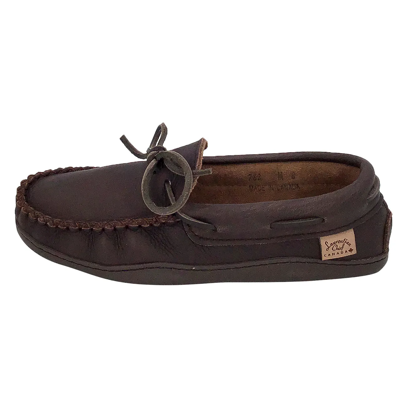 Men's Rubber Sole Moose Hide Leather Moccasins