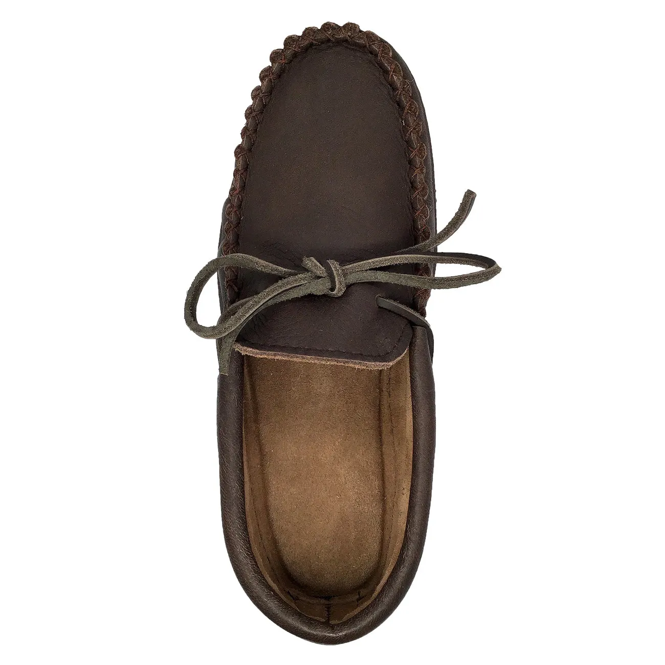 Men's Rubber Sole Moose Hide Leather Moccasins