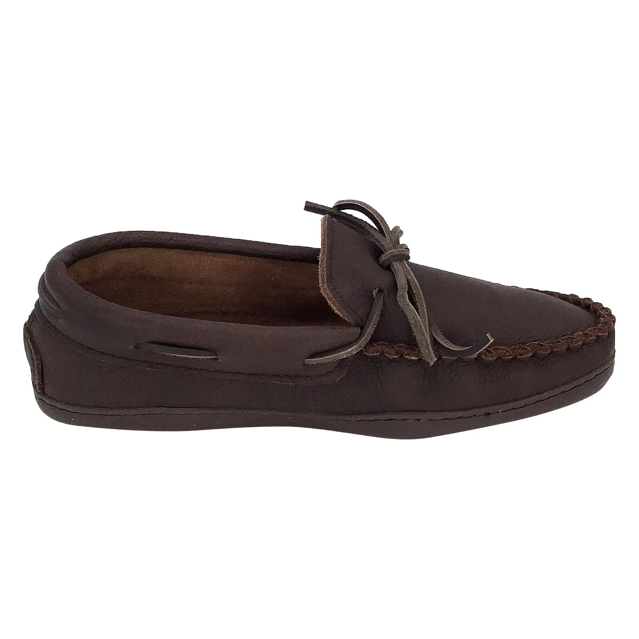 Men's Rubber Sole Moose Hide Leather Moccasins