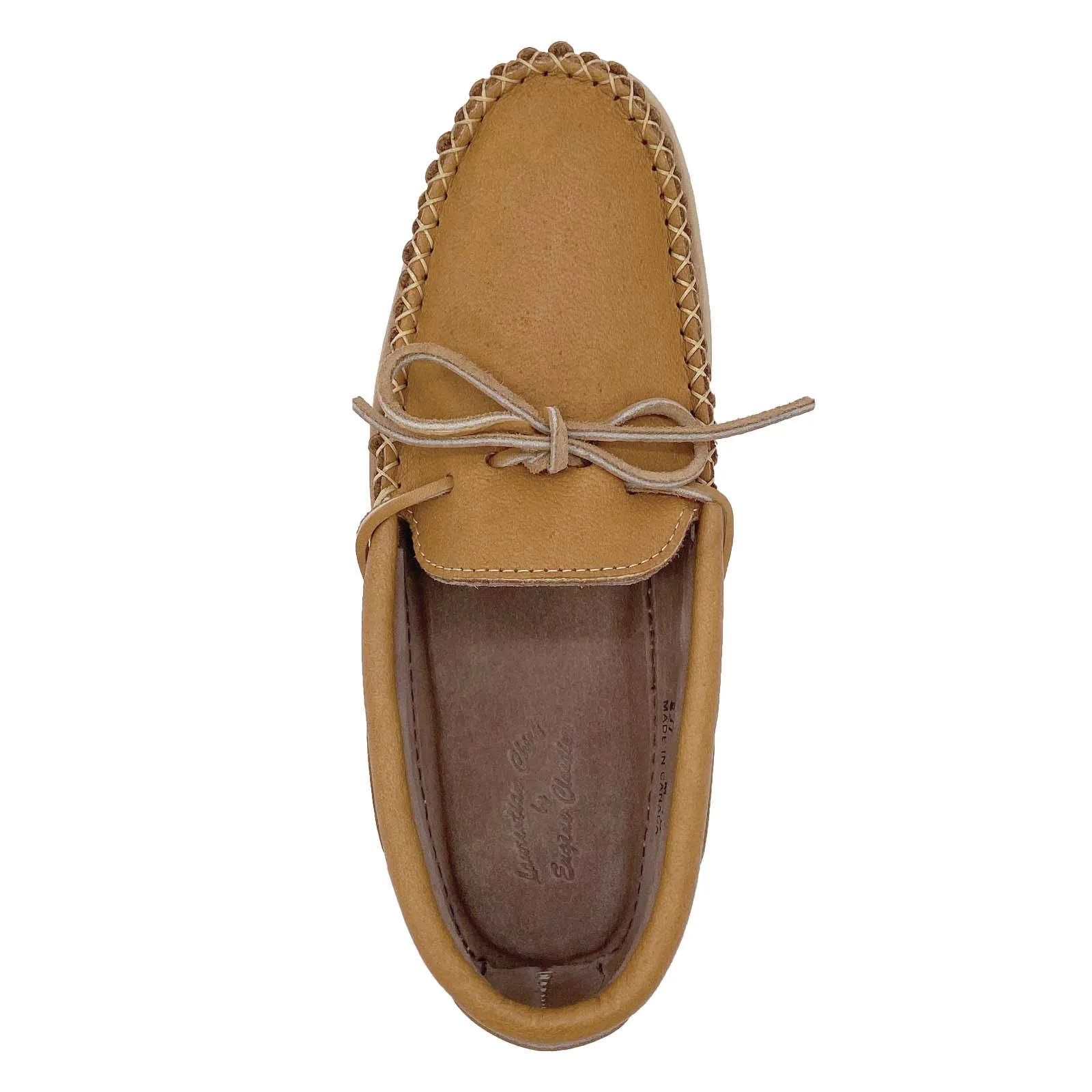 Men's Rubber Sole Moose Hide Leather Moccasins