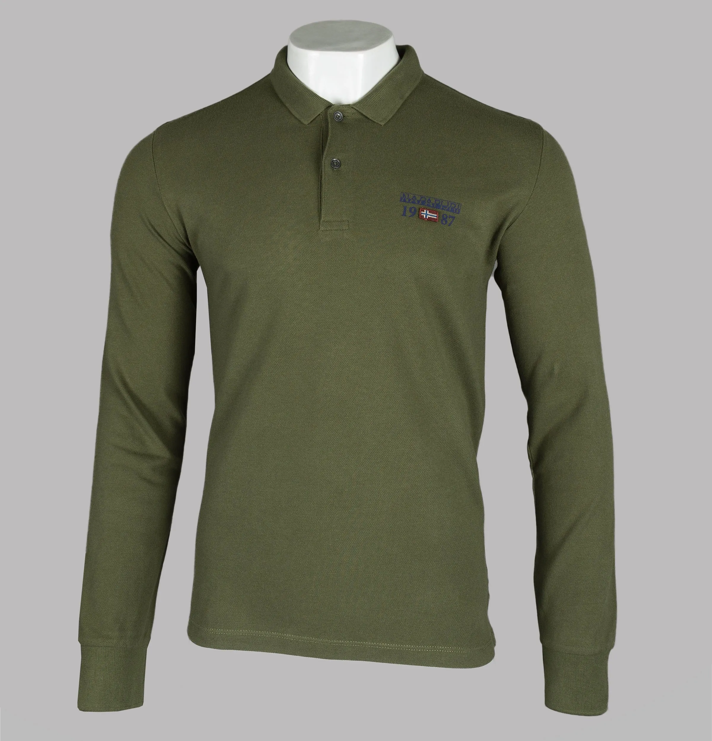 Napapijri Erthow Long Sleeve Polo Shirt Green Musk