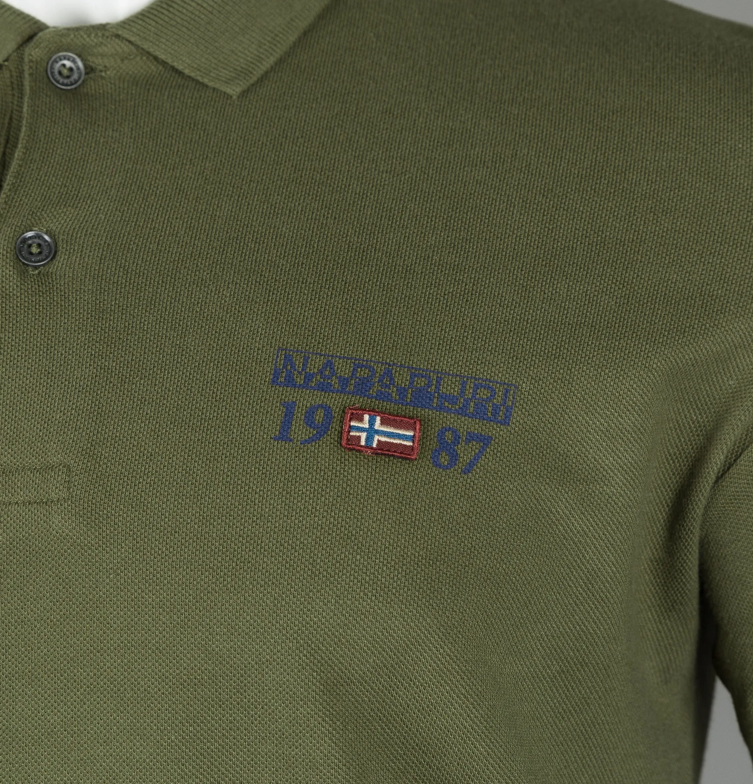 Napapijri Erthow Long Sleeve Polo Shirt Green Musk