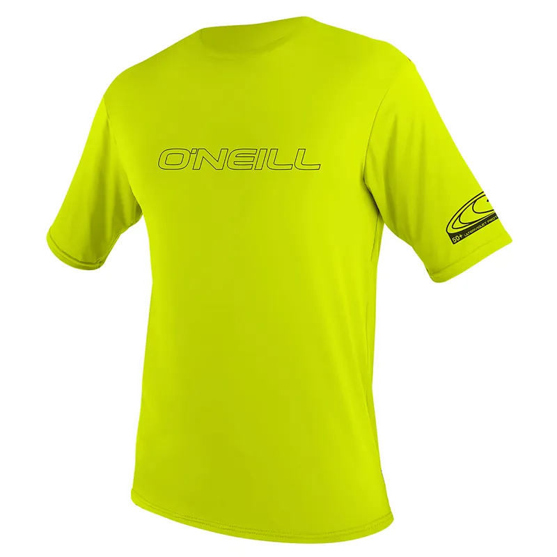 O Neill Basic Skins Youth Short Sleeve Sun Shirt in Lime