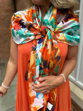 Orange Colour Splash Scarf