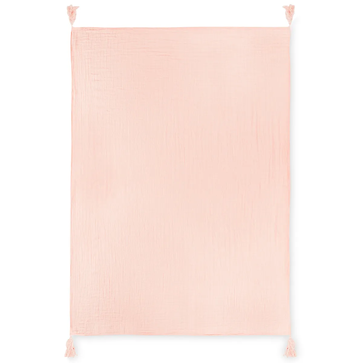 Organic XL Throw Blanket -   Dusty Pink Tassels