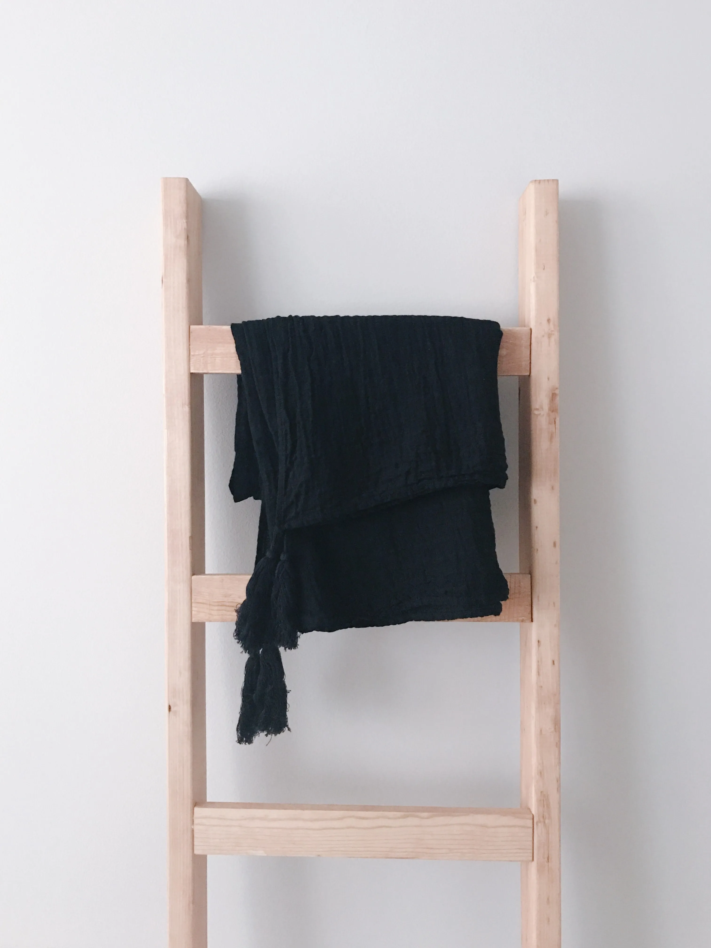 Organic XL Throw Blanket -   Onyx Tassels