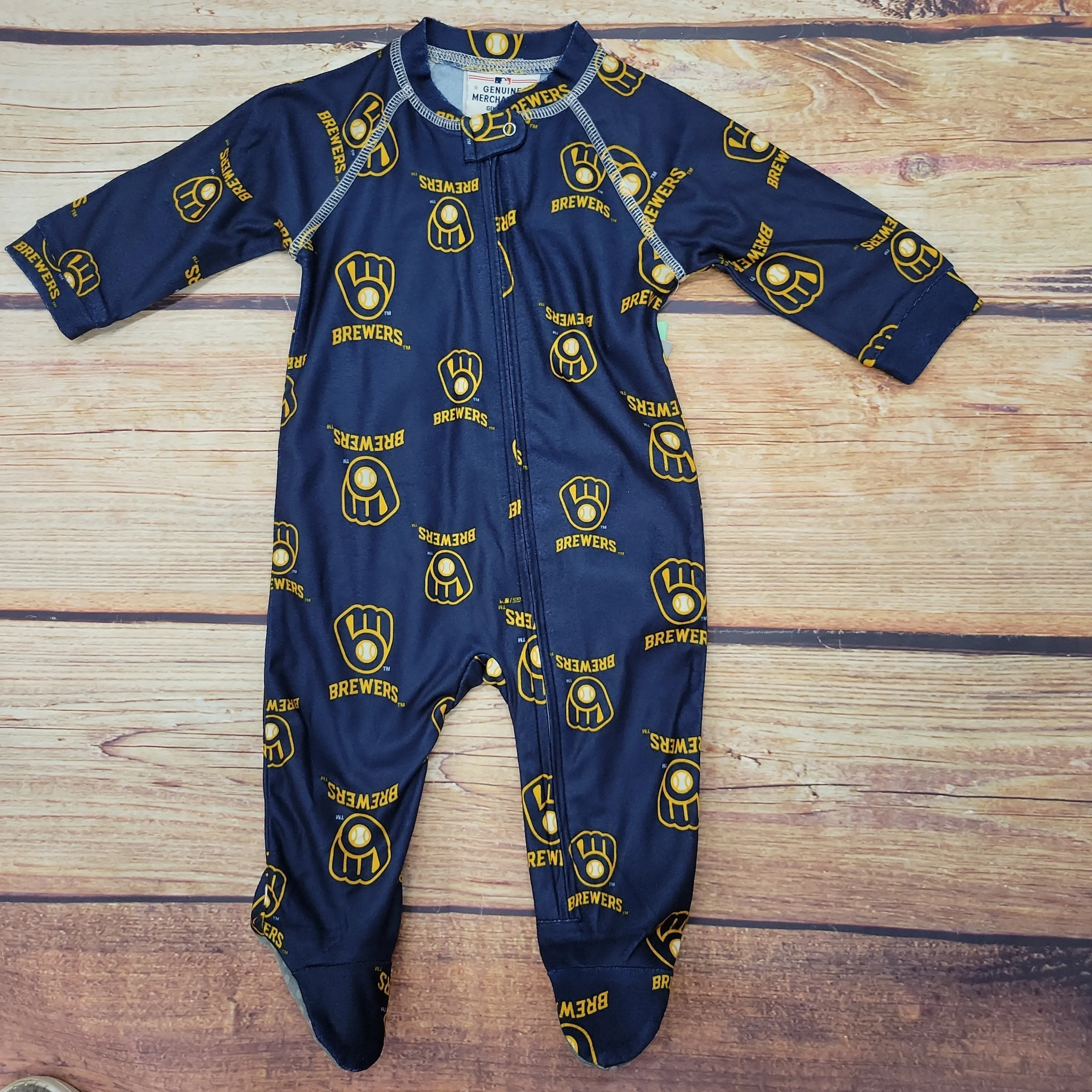 OUTERSTUFF MILWAUKEE BREWERS RAGLAN ZIP UP COVERALL