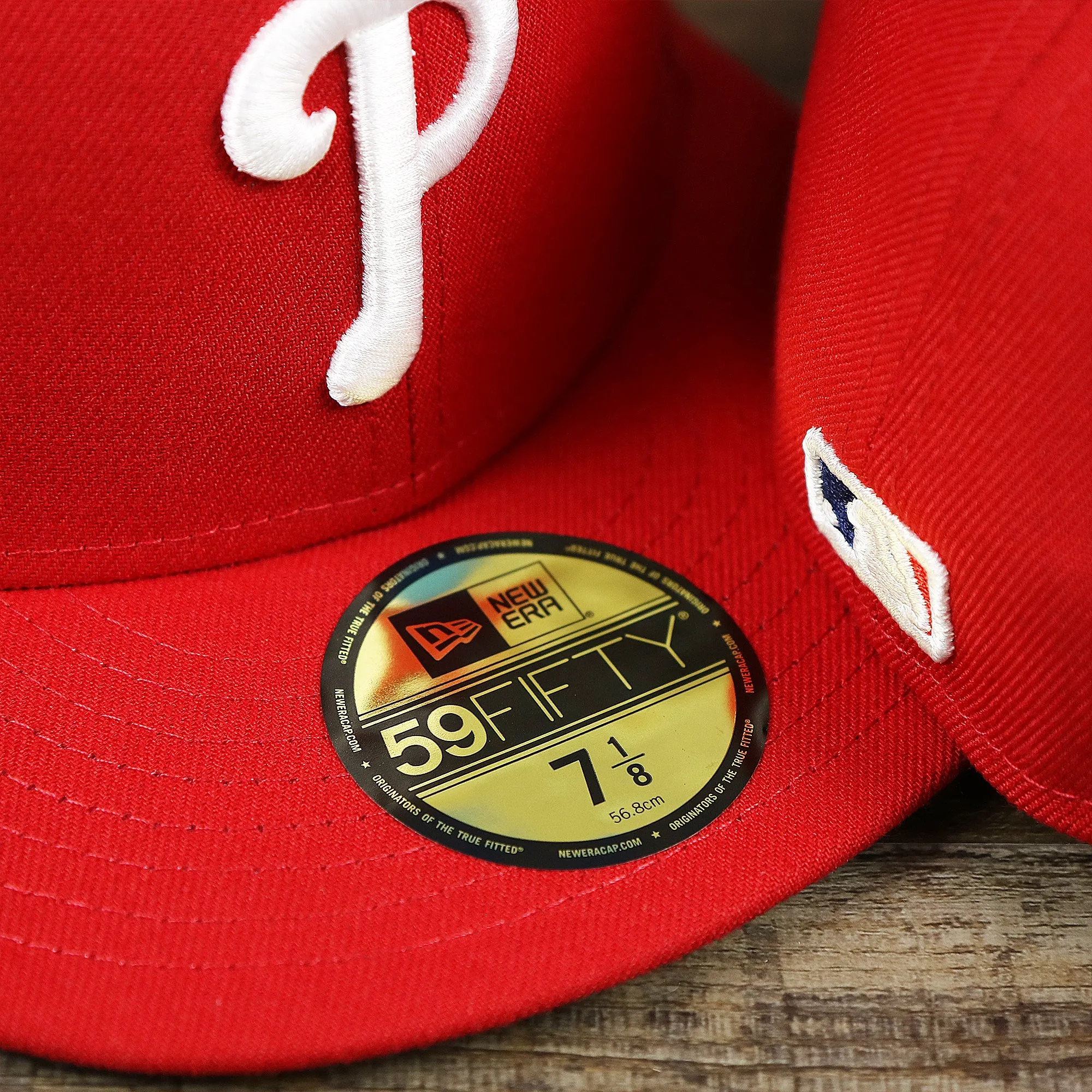 Philadelphia Phillies Classic On-Field Red Black Bottom 59Fifty Fitted Cap