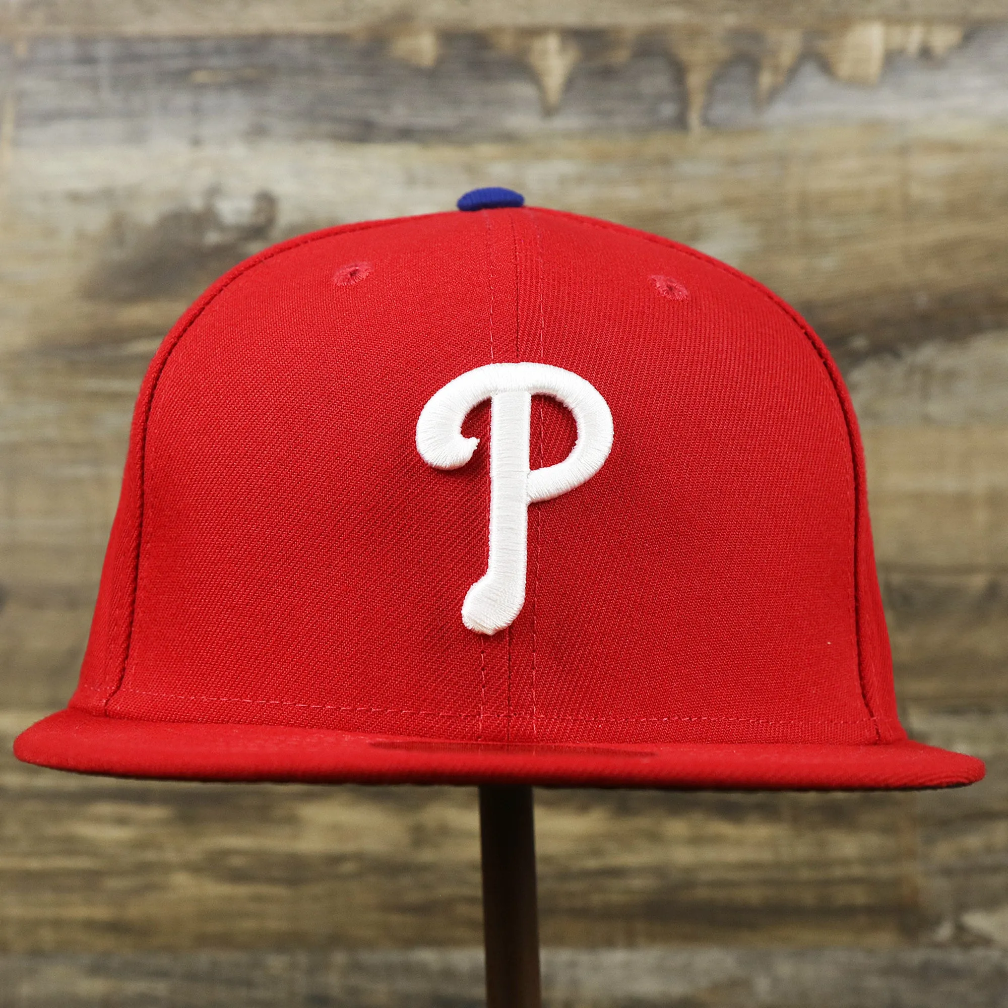 Philadelphia Phillies Classic On-Field Red Black Bottom 59Fifty Fitted Cap