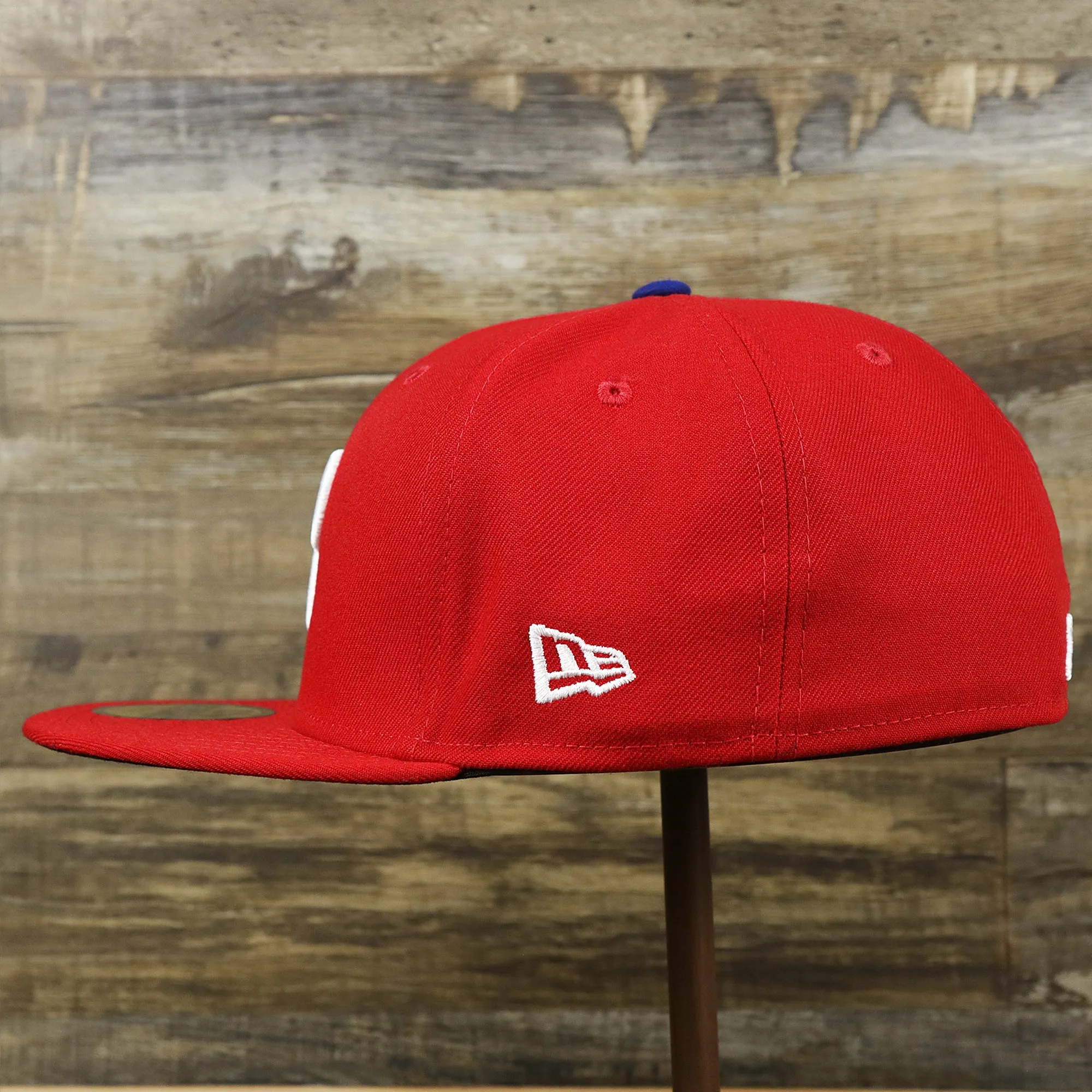 Philadelphia Phillies Classic On-Field Red Black Bottom 59Fifty Fitted Cap